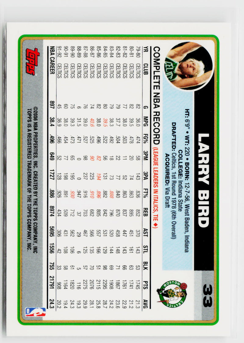 2006-07 Topps #33 Larry Bird-2