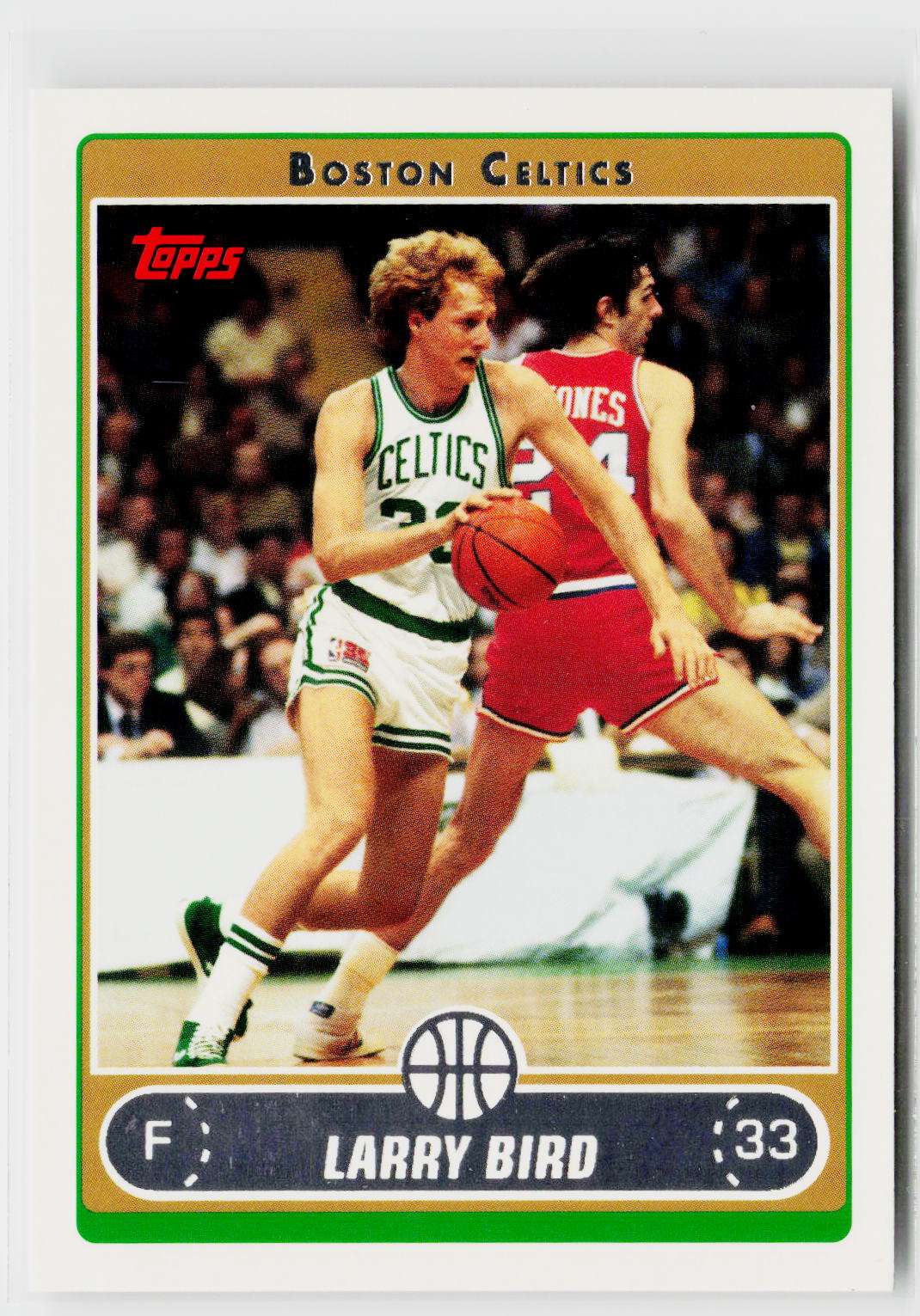 2006-07 Topps #33ae Larry Bird Driving on Bobby Jones
