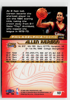1999-00 Fleer Focus #18 Allen Iverson-2