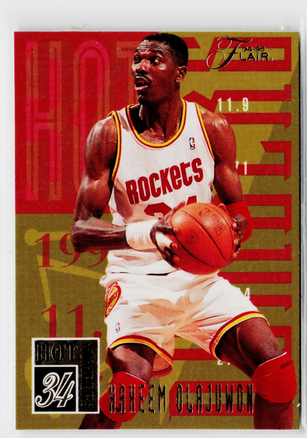 1994-95 Flair #11 Hakeem Olajuwon Hot Numbers