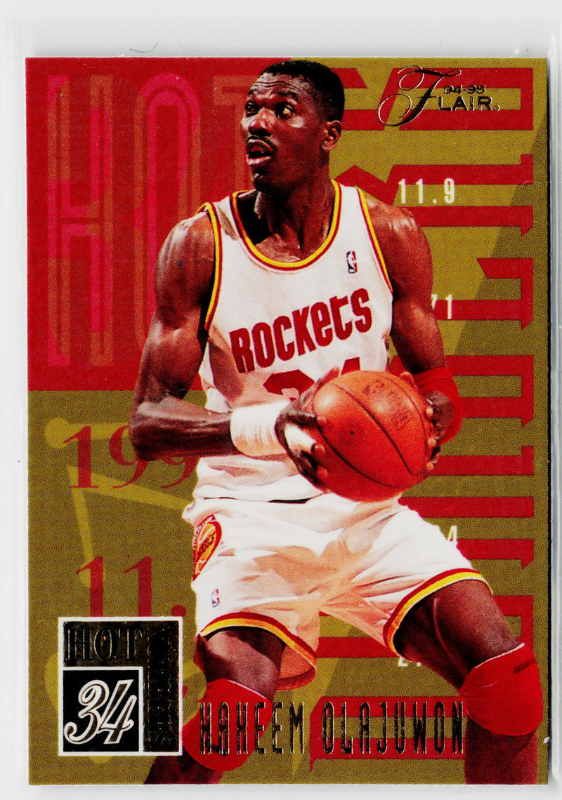 1994-95 Flair #11 Hakeem Olajuwon Hot Numbers-1