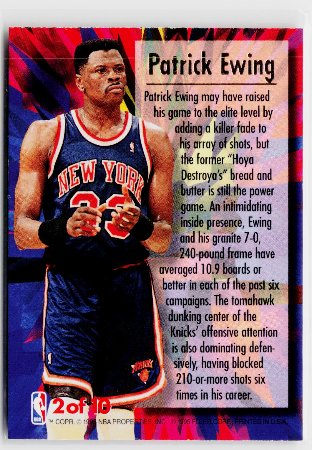 1995-96 Ultra #2 Patrick Ewing Ultra Power-2