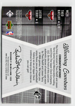 2003-04 SPx #WC26 Theo Ratliff / Jason Terry Winning Materials Combos-2