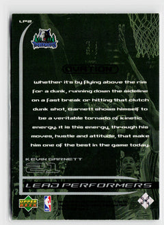 1999-00 Upper Deck Ovation #LP2 Kevin Garnett Lead Performers-2