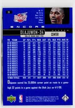 1999-00 Upper Deck #43 Hakeem Olajuwon-2