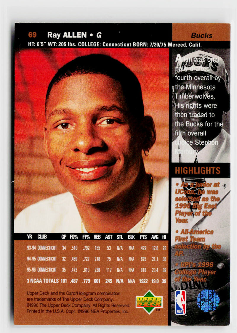 1996-97 Upper Deck #69 Ray Allen-2