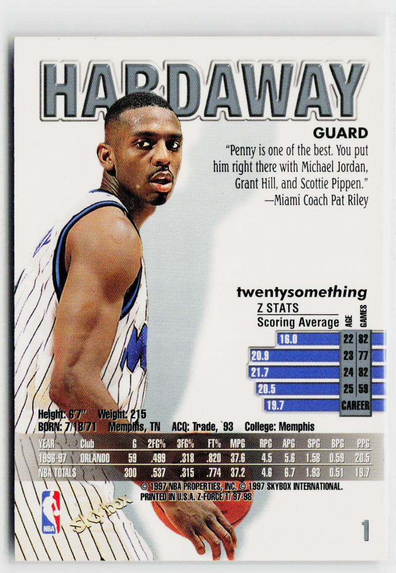 1997-98 SkyBox Z-Force #1 Anfernee Hardaway-2