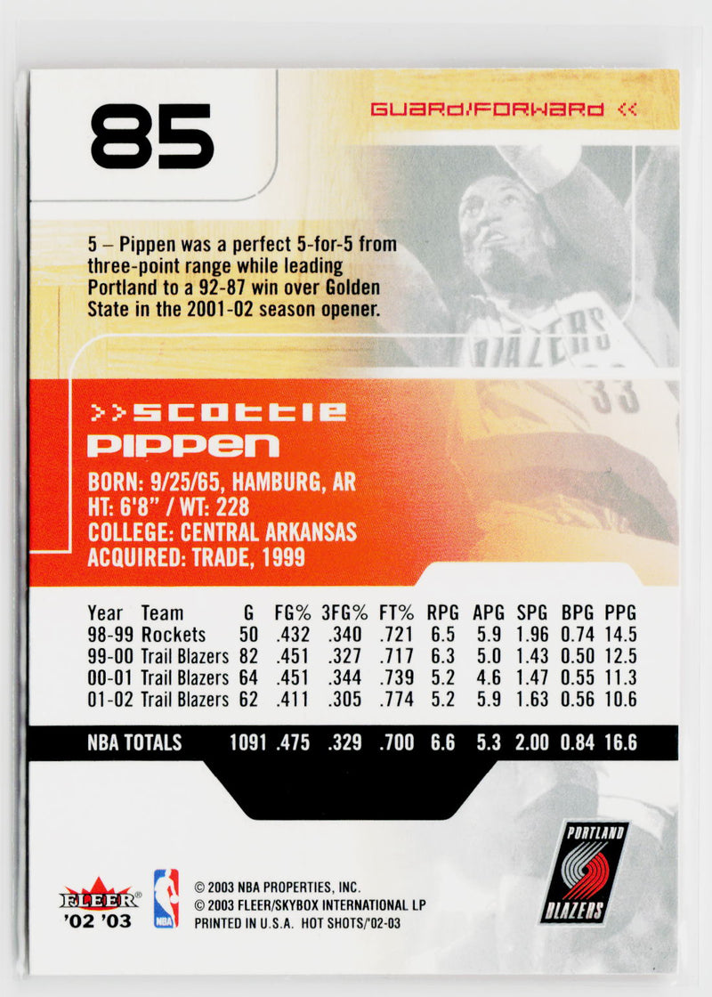 2002-03 Fleer Hot Shots #85 Scottie Pippen-2