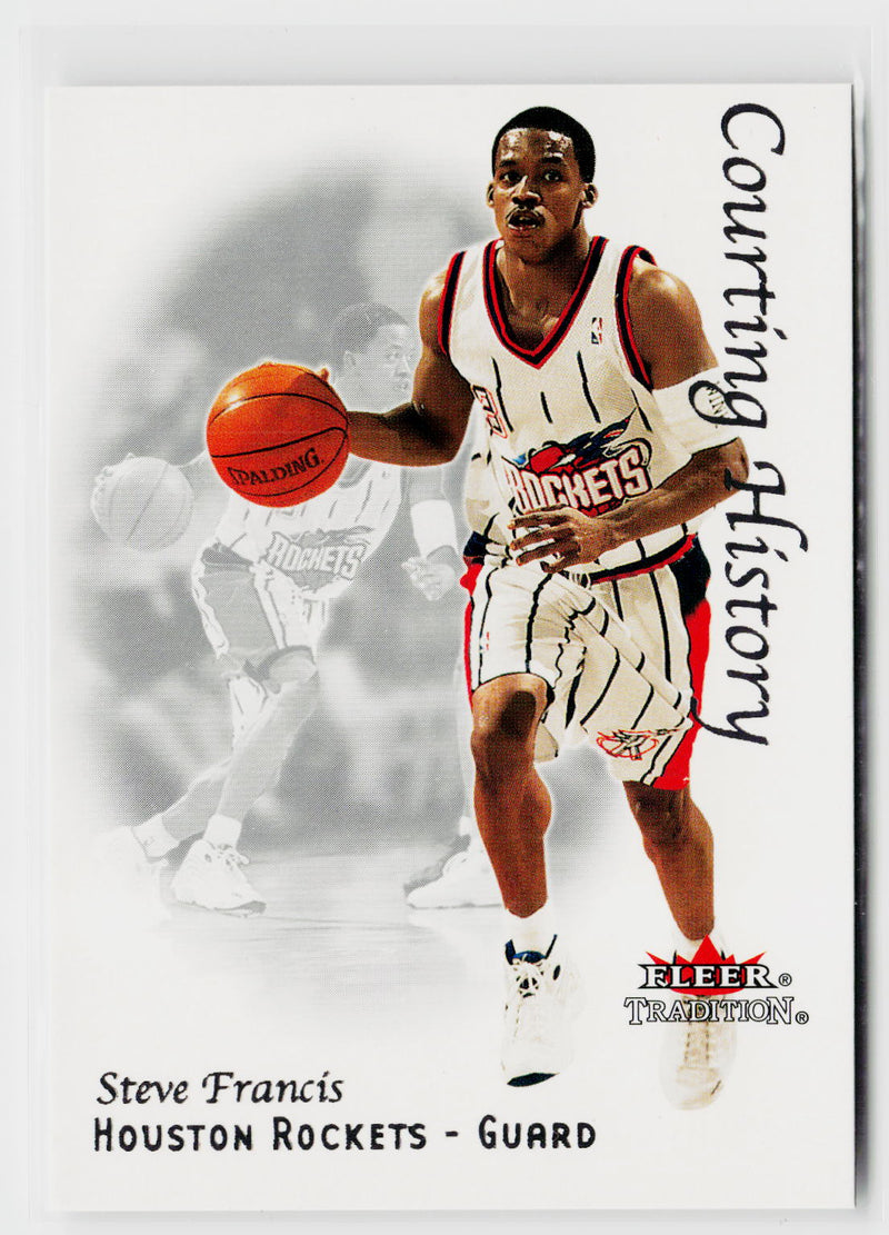 2000-01 Fleer Tradition #9 CH Steve Francis Courting History-1