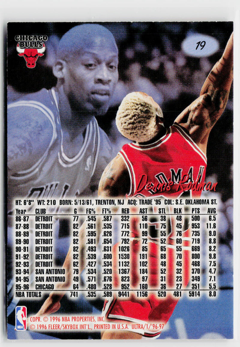 1996-97 Ultra #19 Dennis Rodman-2