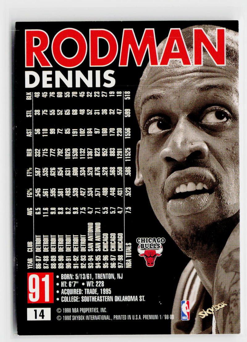 1998-99 SkyBox Premium #14 Dennis Rodman-2
