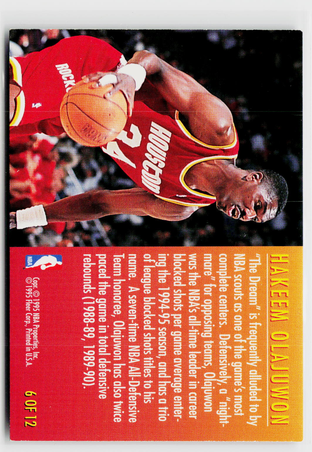 1995-96 Fleer #6 Hakeem Olajuwon Total D-2