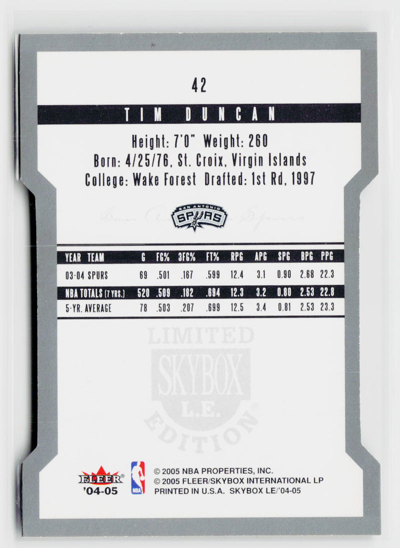2004-05 SkyBox LE #42 Tim Duncan-3