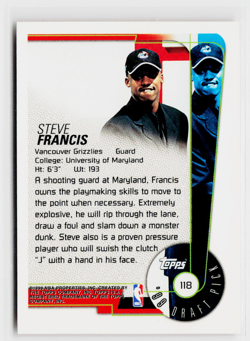 1999-00 Topps Tipoff #118 Steve Francis-6