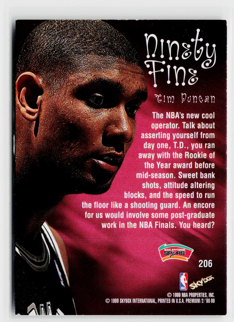 1998-99 SkyBox Premium #206 Tim Duncan-6