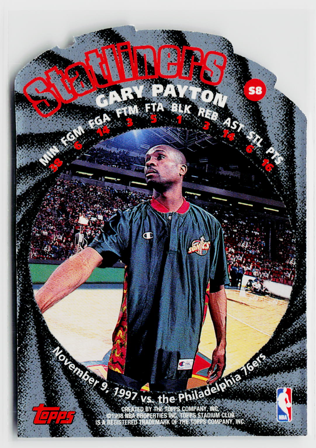 1998-99 Stadium Club #S8 Gary Payton Statliners-2