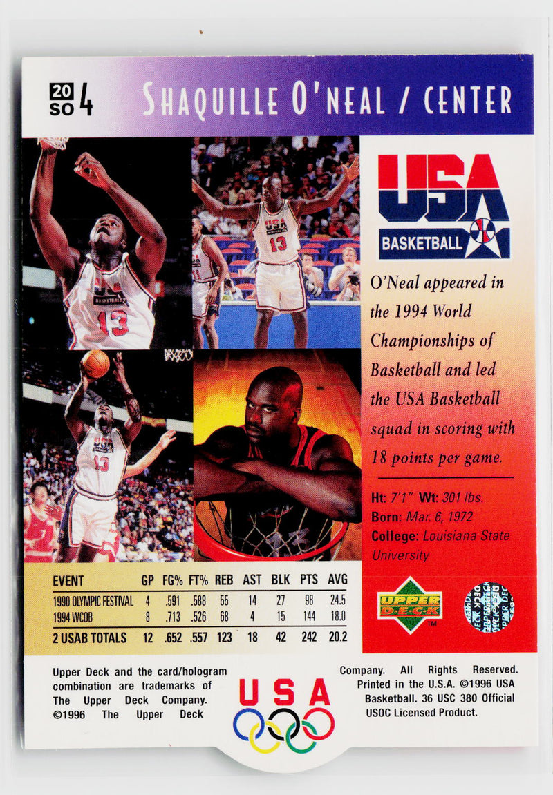 1996 Upper Deck USA #20 Shaquille O'Neal-4