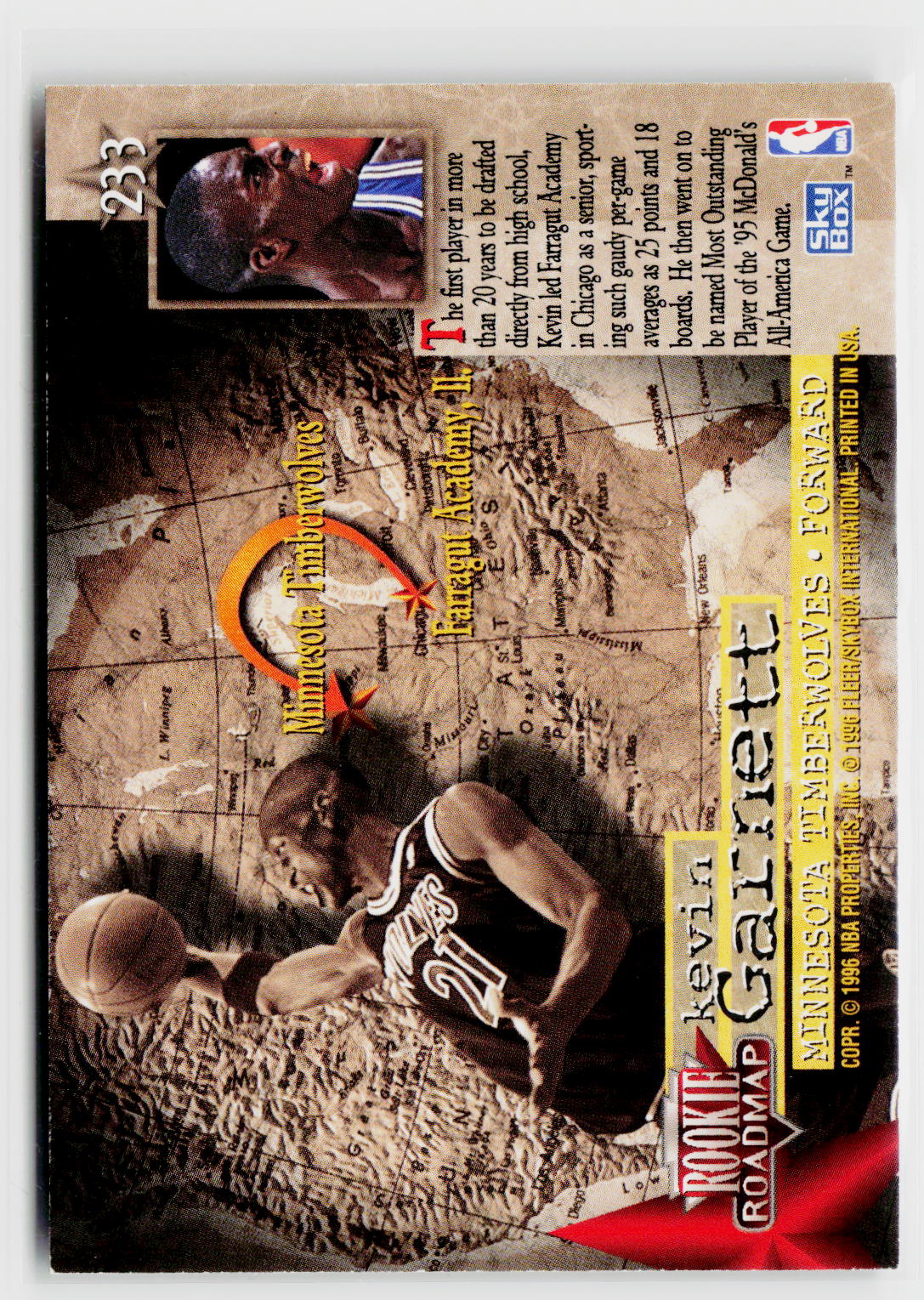 1995-96 SkyBox Premium #233 Kevin Garnett-2