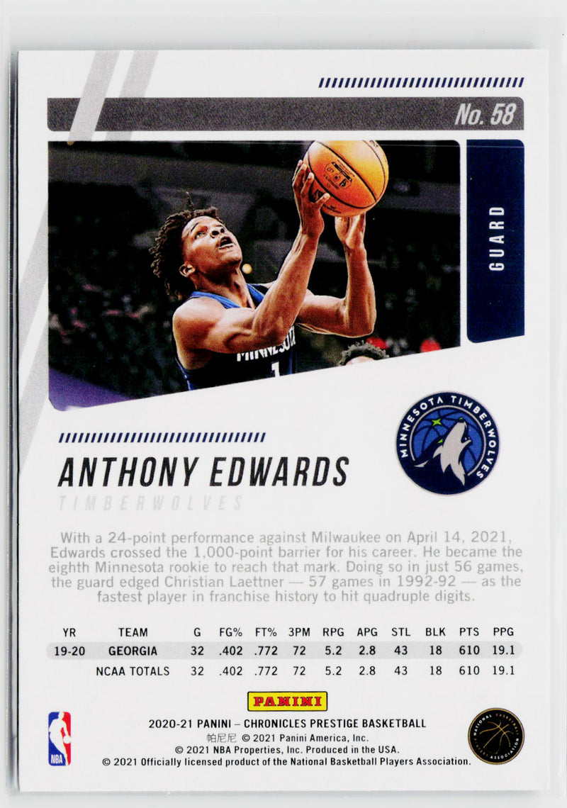 2020-21 Panini Chronicles #58 Anthony Edwards-2