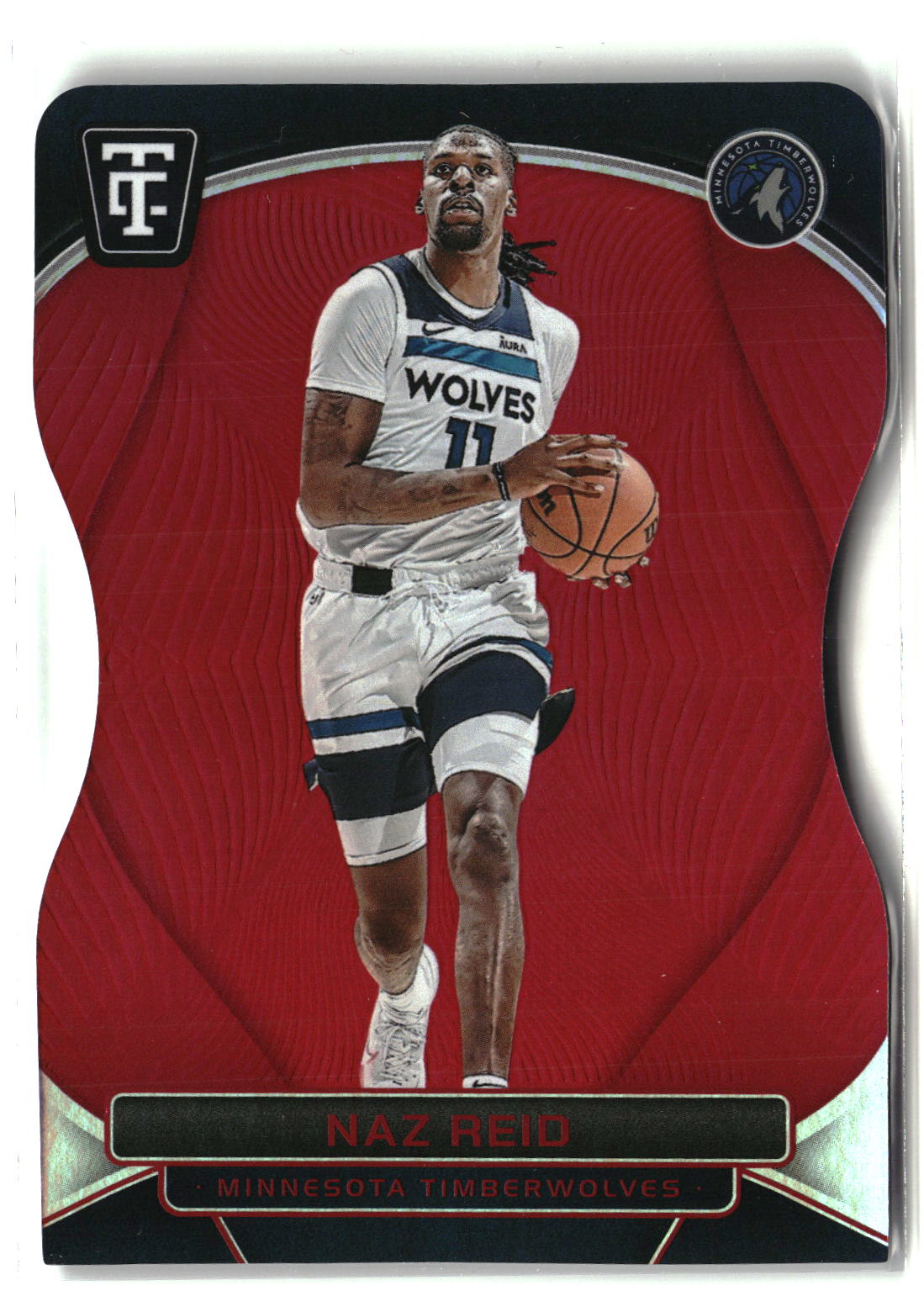 2024-25 Panini Totally Certified #43 Naz Reid Mirror Red Platinum Die Cuts #/125