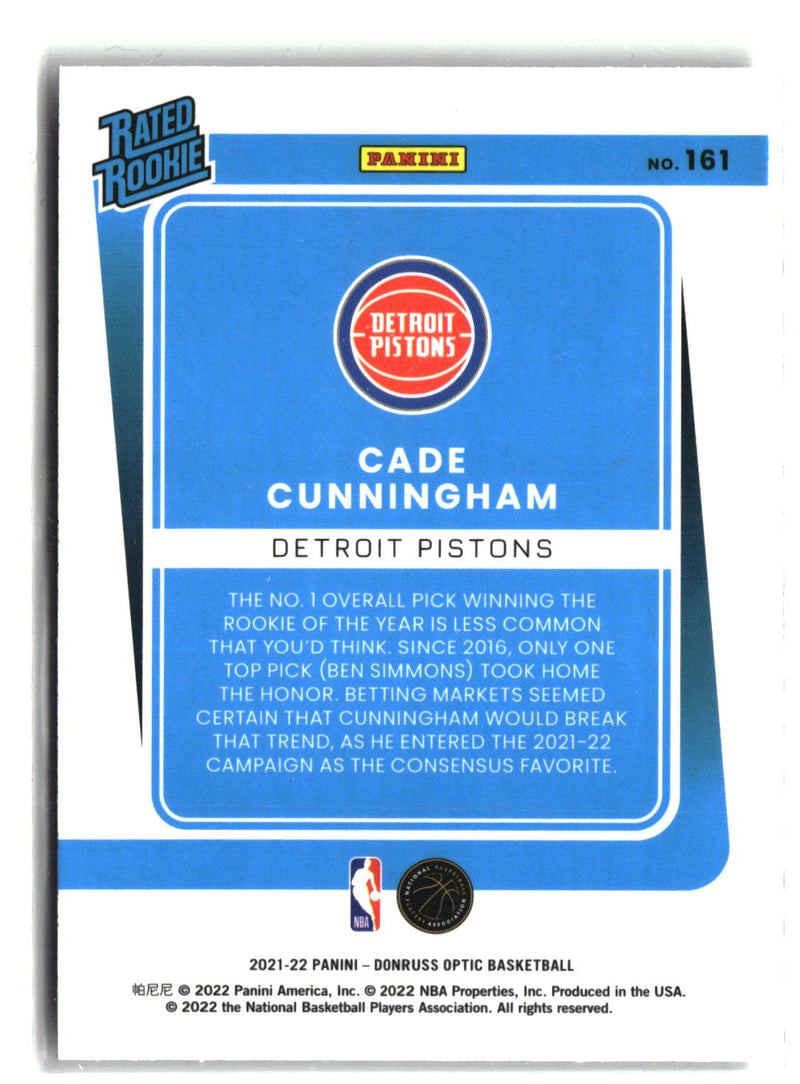 2021-22 Donruss Optic #161 Cade Cunningham-2