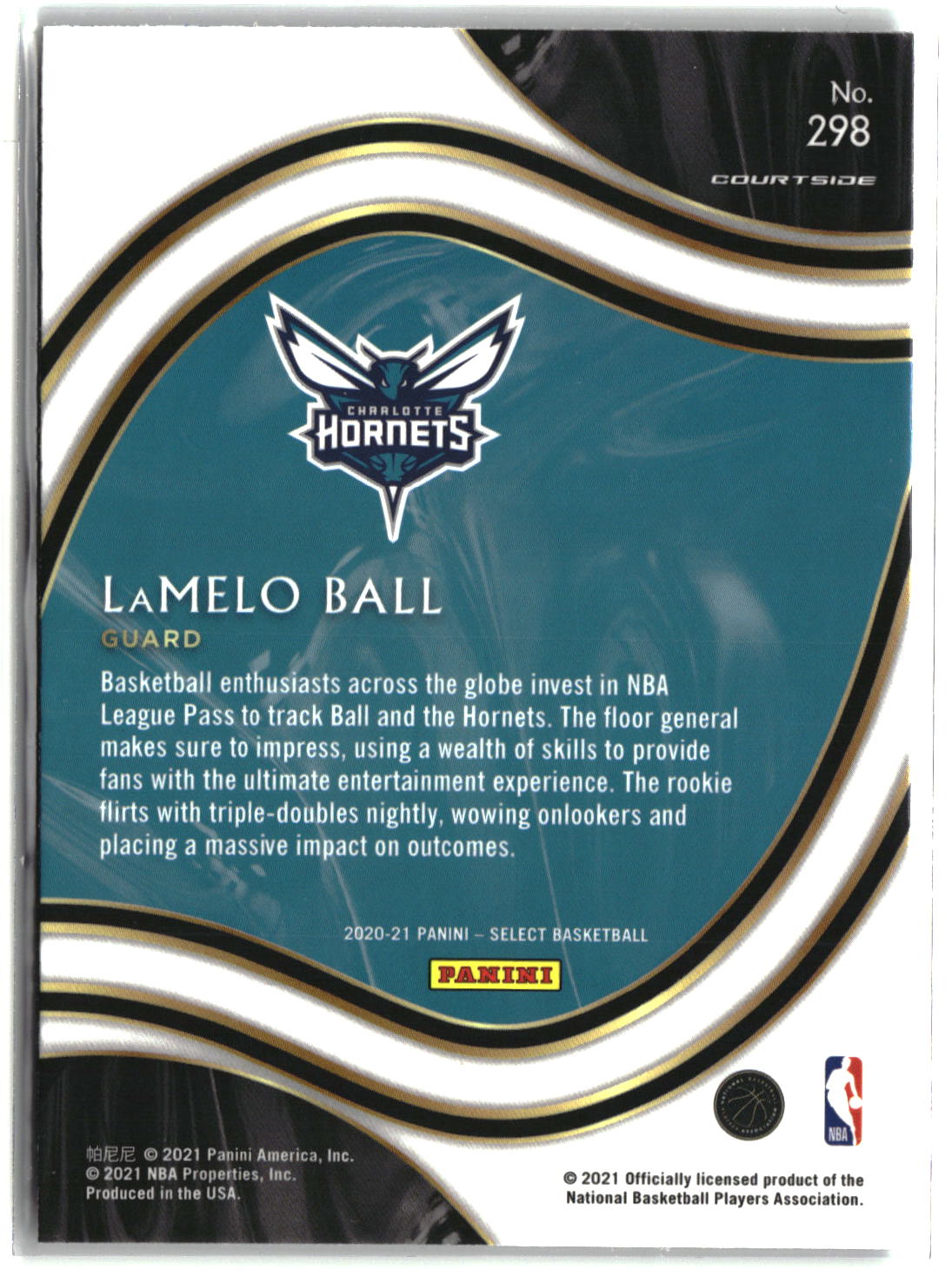 2020-21 Panini Select #298 LaMelo Ball-2