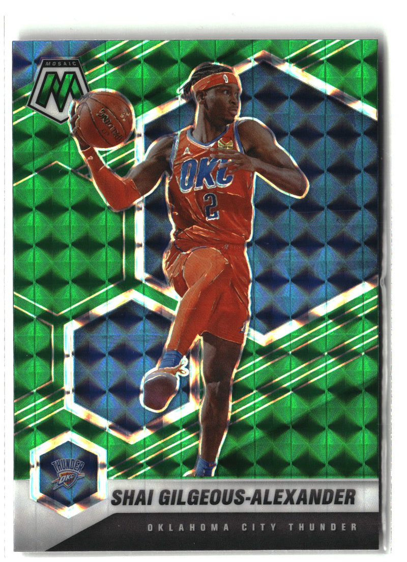2020-21 Panini Mosaic #103 Shai Gilgeous-Alexander Mosaic Green-1