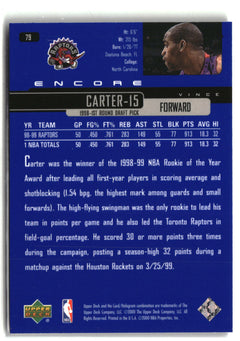 1999-00 Upper Deck Encore #79 Vince Carter-2