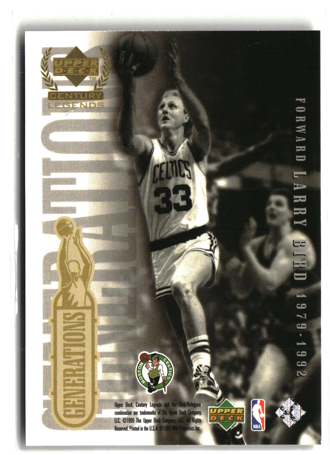 1998-99 Upper Deck Century Legends #NNO Keith Van Horn / Larry Bird Generations-2