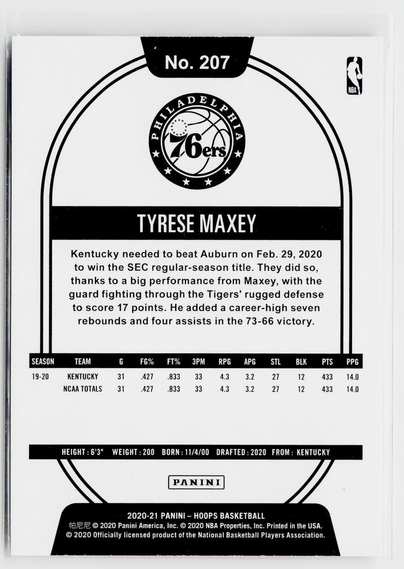 2020-21 Hoops #207 Tyrese Maxey-2