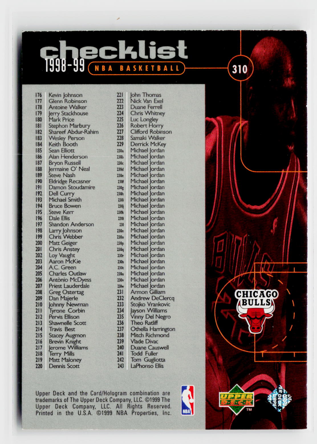 1998-99 Upper Deck #310 Michael Jordan-4