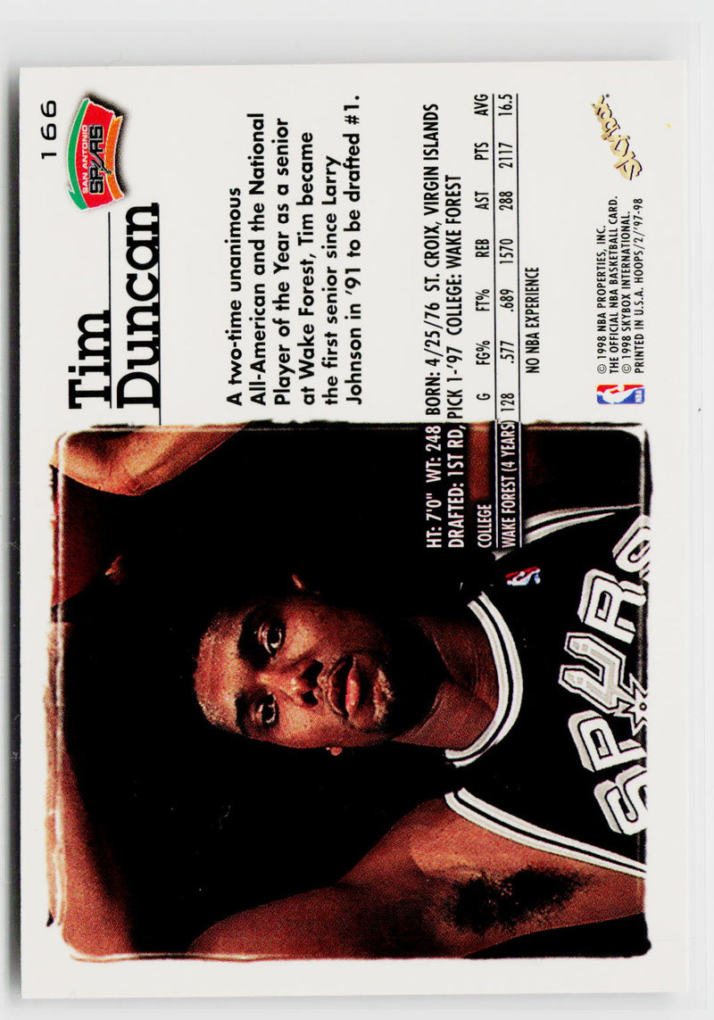 1997-98 Hoops #166 Tim Duncan-4