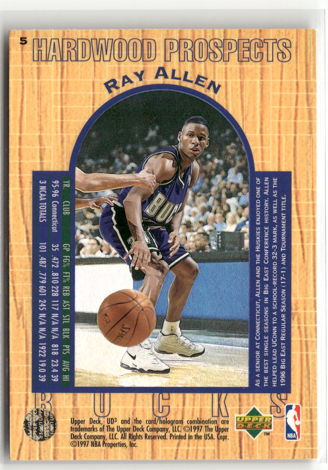 1996-97 Upper Deck UD3 #5 Ray Allen-4