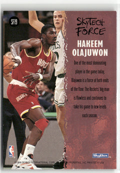 1994-95 SkyBox Premium #SF19 Hakeem Olajuwon SkyTech Force-2