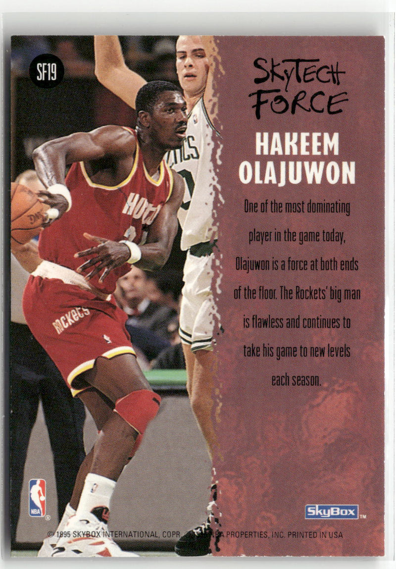 1994-95 SkyBox Premium #SF19 Hakeem Olajuwon SkyTech Force-2