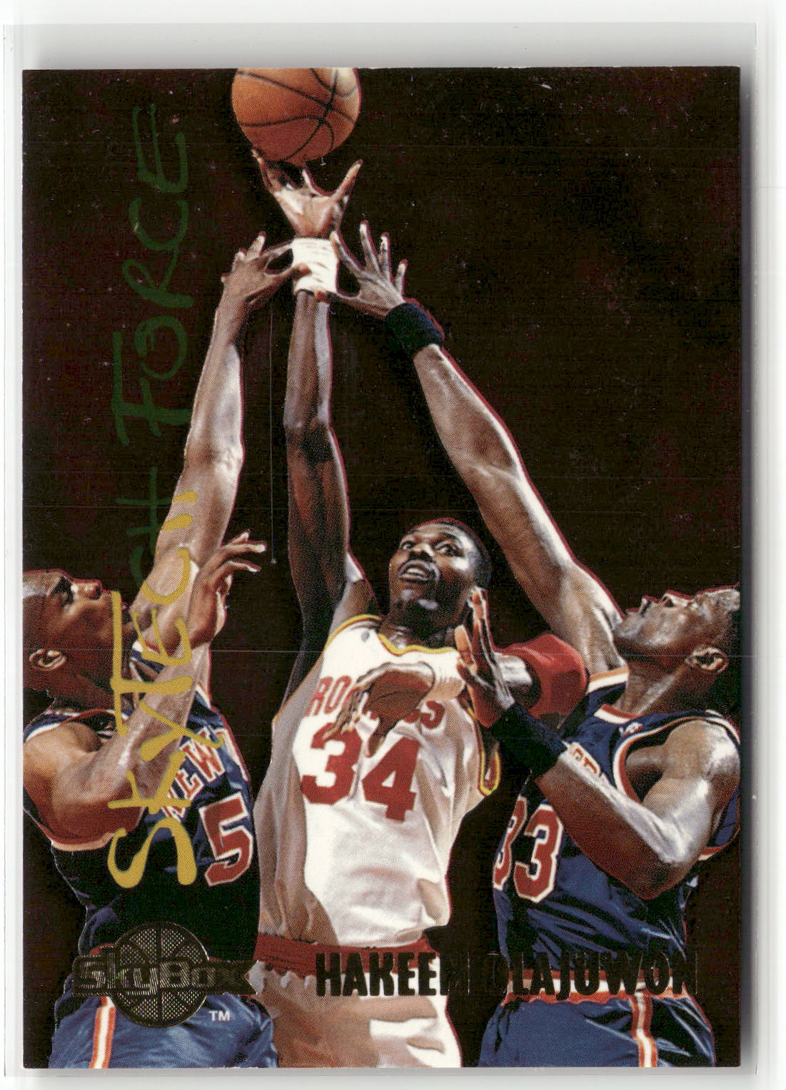 1994-95 SkyBox Premium #SF19 Hakeem Olajuwon SkyTech Force-1