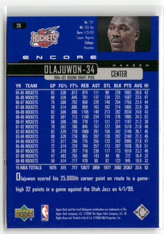 1999-00 Upper Deck Encore #28 Hakeem Olajuwon-6