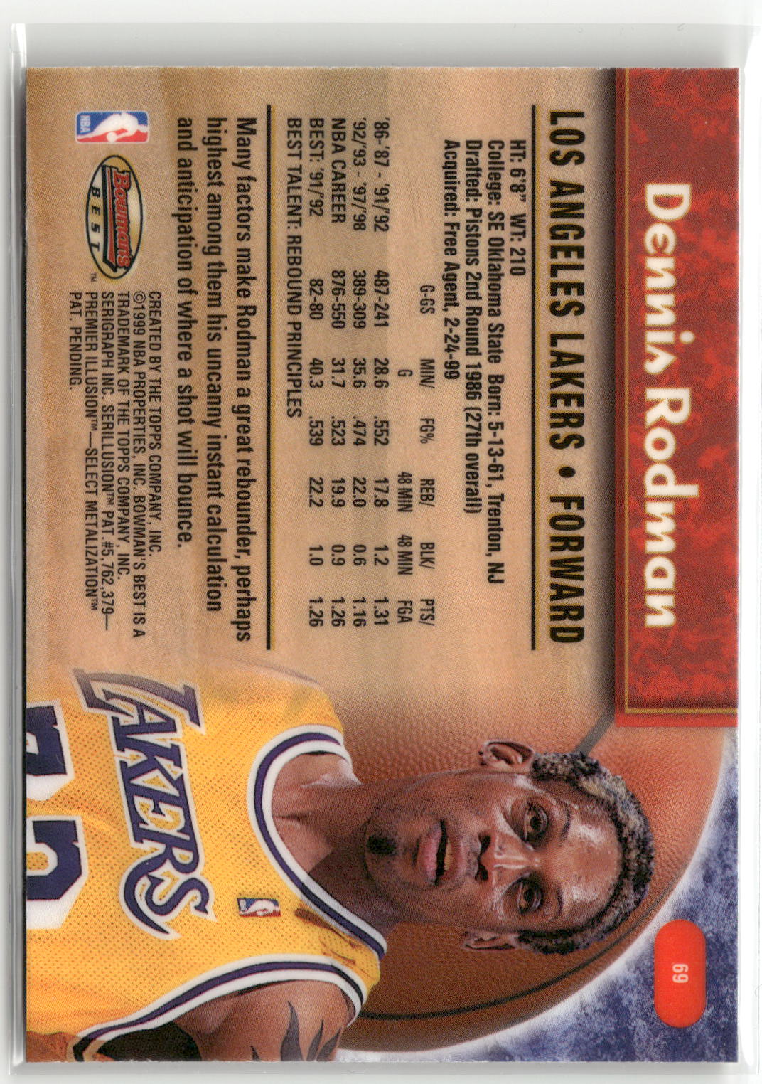 1998-99 Bowman's Best #69 Dennis Rodman-2