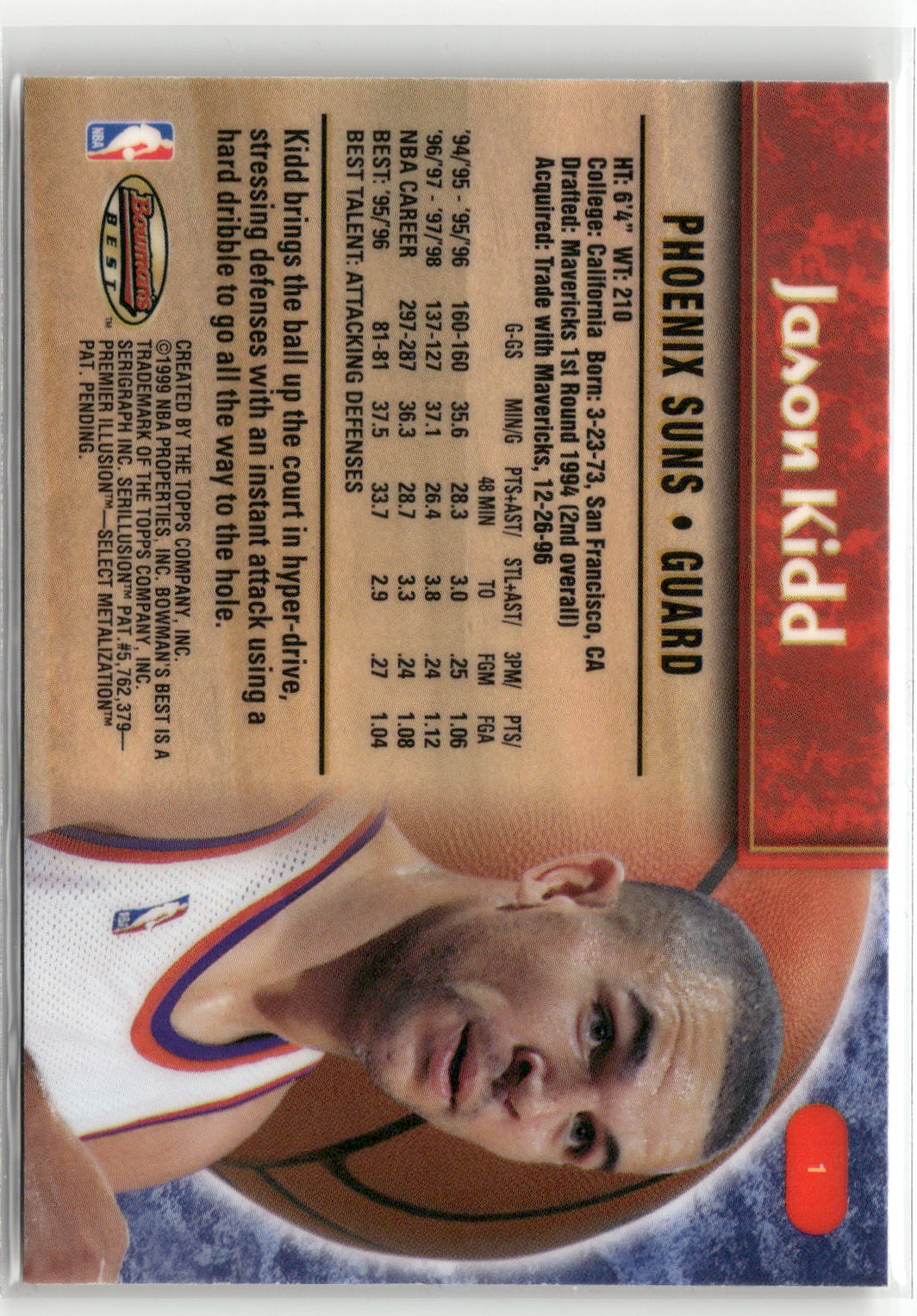 1998-99 Bowman's Best #1 Jason Kidd-2