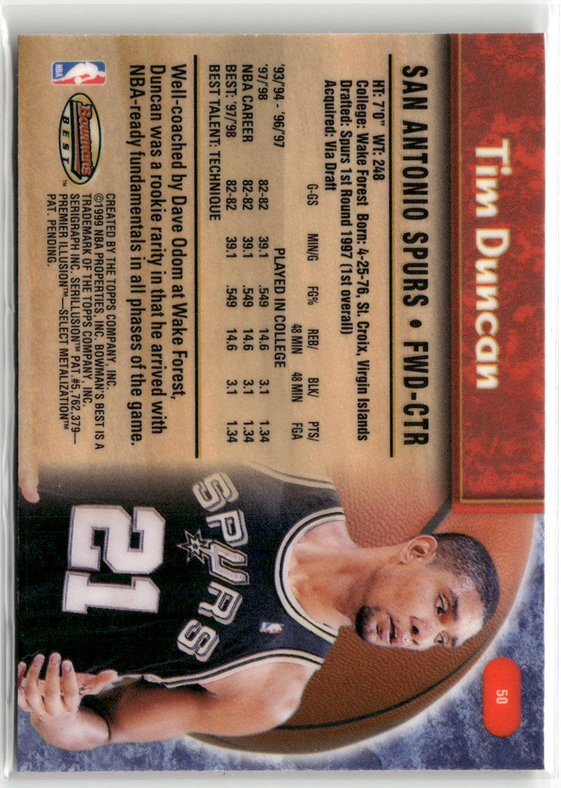 1998-99 Bowman's Best #50 Tim Duncan-2