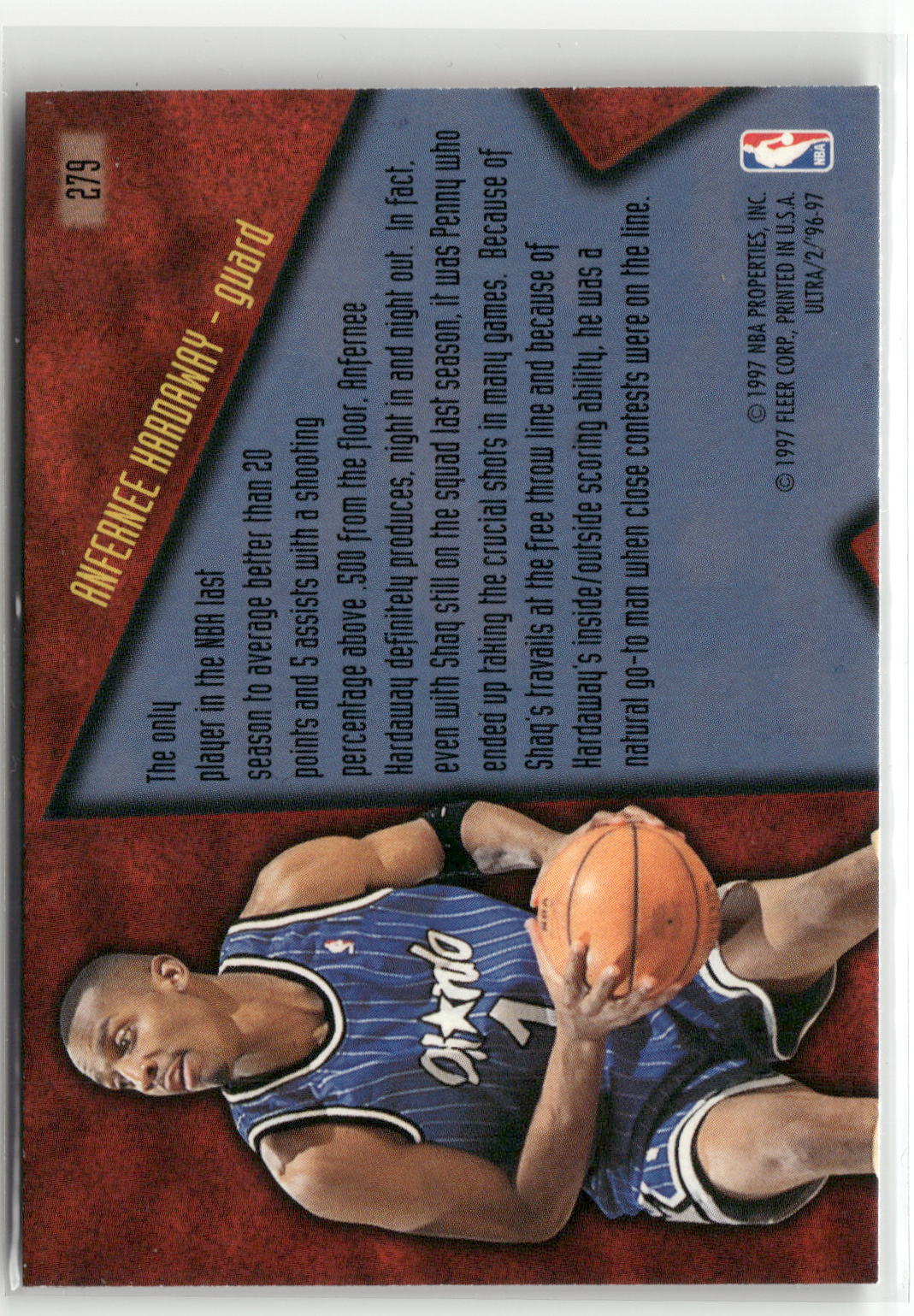 1996-97 Ultra #G-279 Anfernee Hardaway Gold Medallion-2