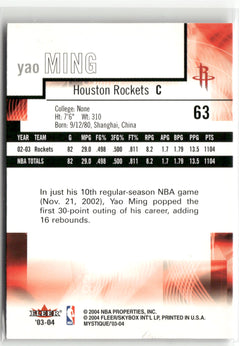 2003-04 Fleer Mystique #63 Yao Ming-8