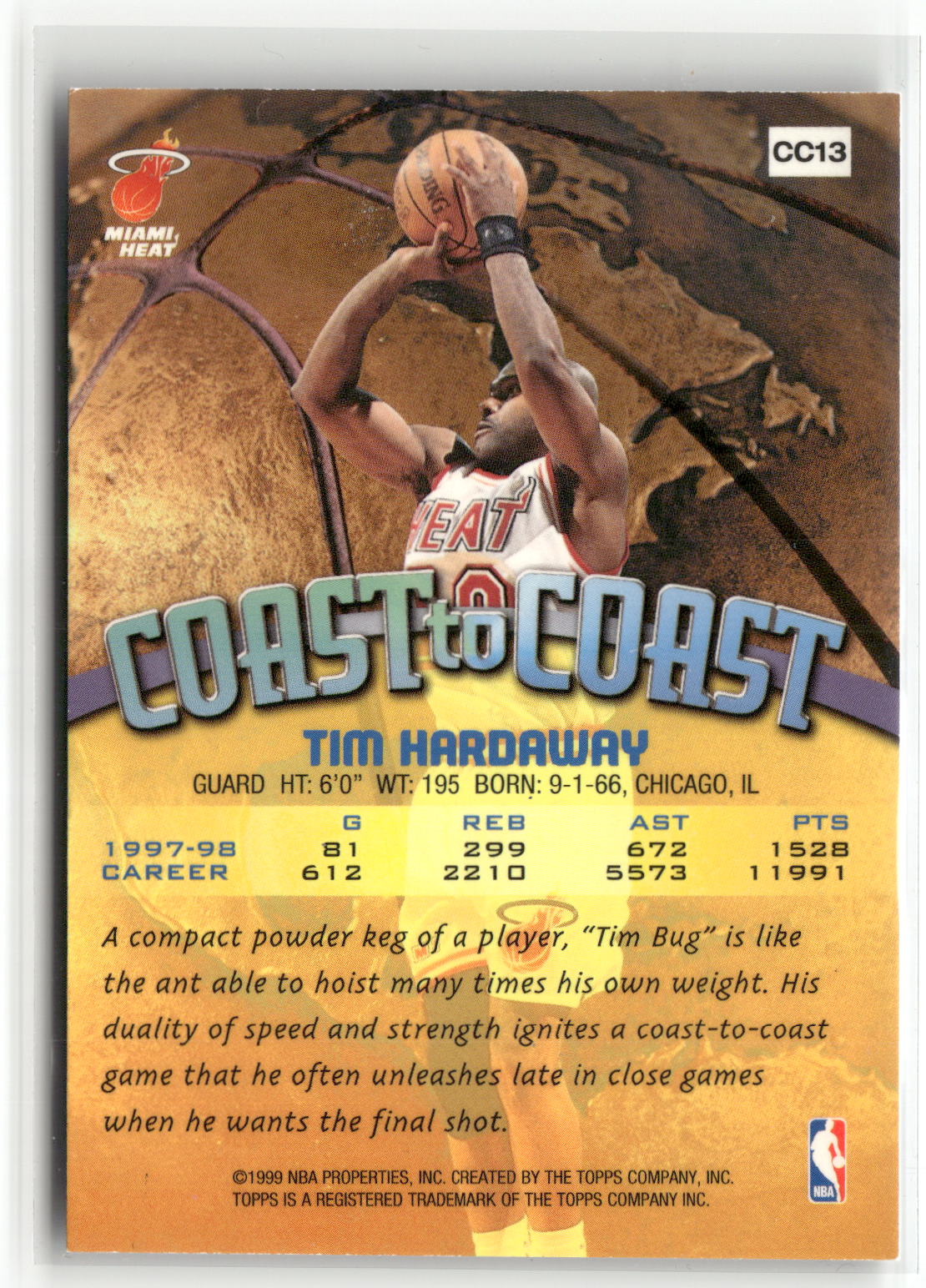 1998-99 Topps #CC13 Tim Hardaway Coast to Coast-2