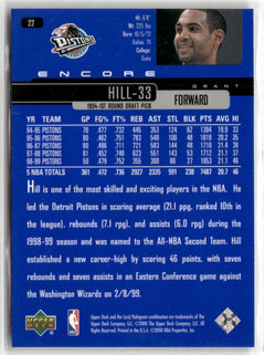 1999-00 Upper Deck Encore #22 Grant Hill-2