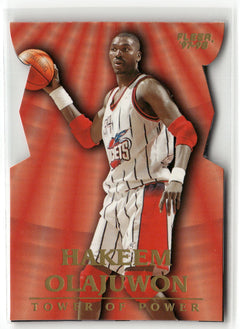1997-98 Fleer #7 TP Hakeem Olajuwon Tower of Power-1