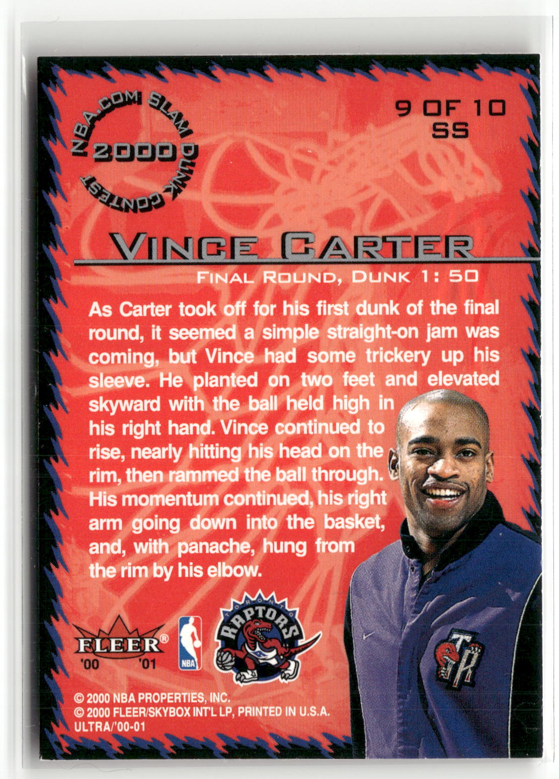 2000-01 Ultra #9 SS Vince Carter Slam Show-2