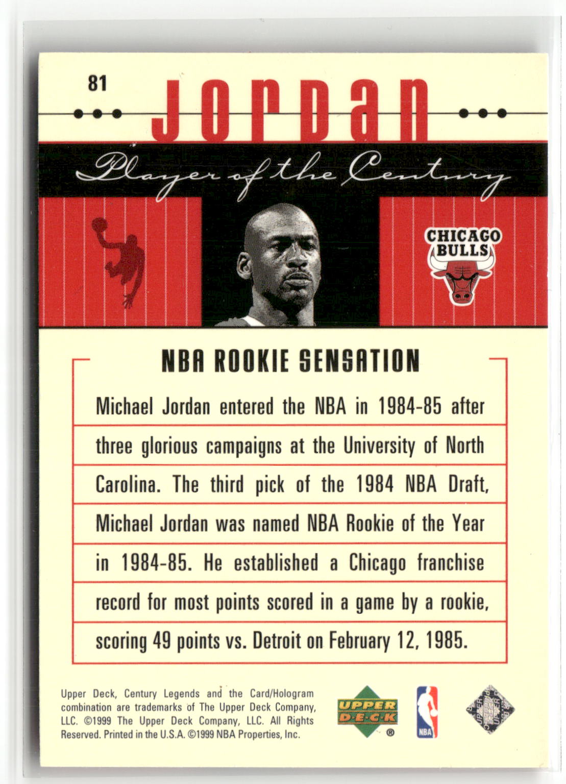 1998-99 Upper Deck Century Legends #81 Michael Jordan-2