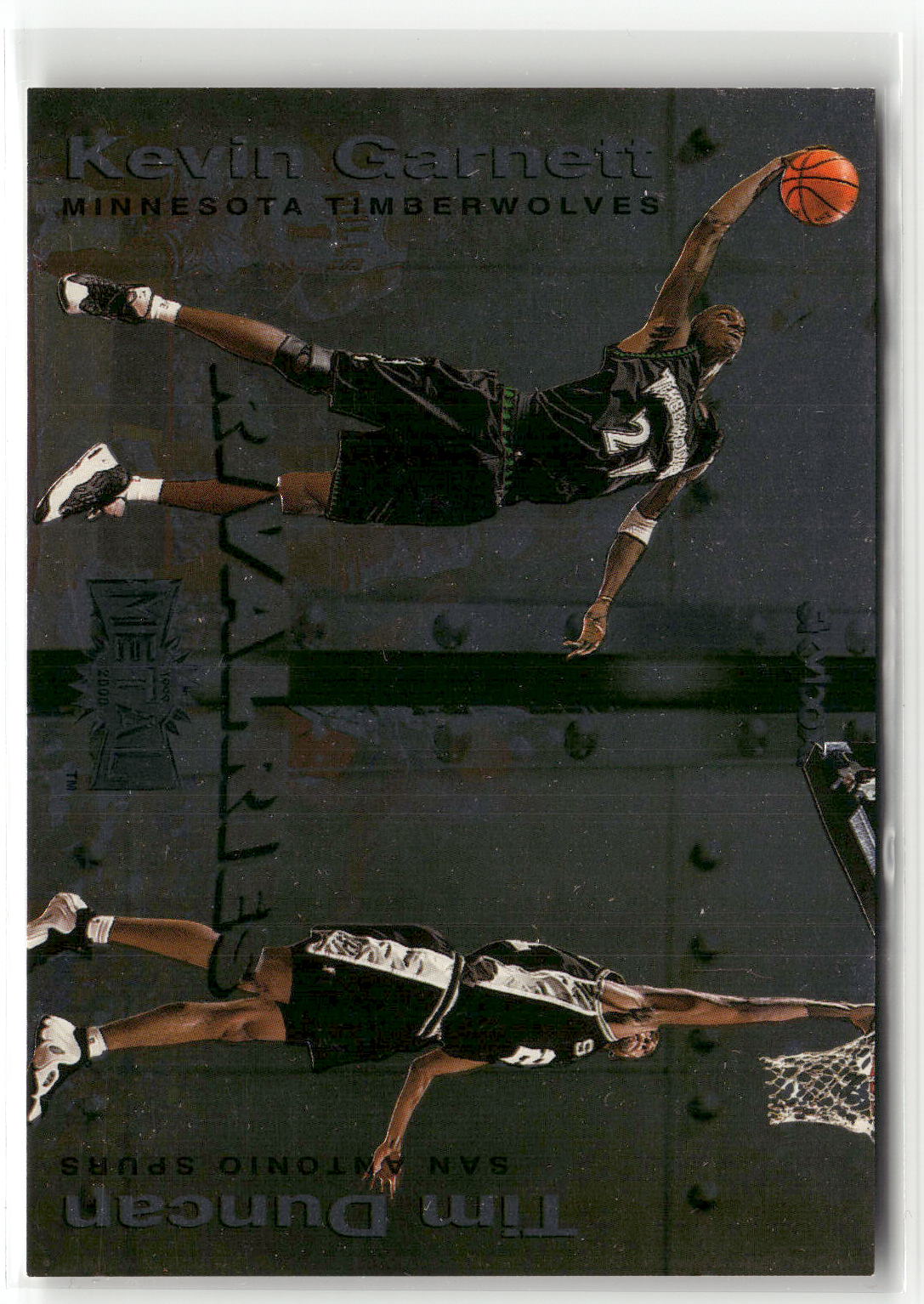 1999-00 Metal #5 R Tim Duncan / Kevin Garnett Rivalries