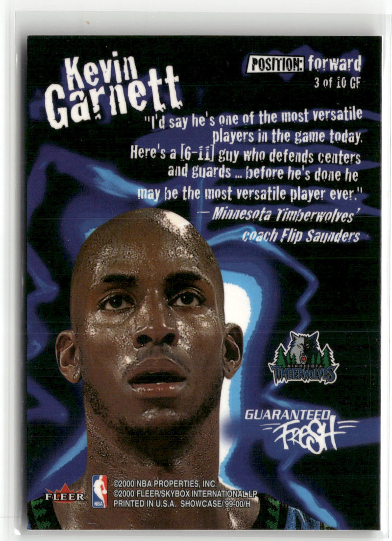 1999-00 Flair Showcase #3 GF Kevin Garnett Guaranteed Fresh-2