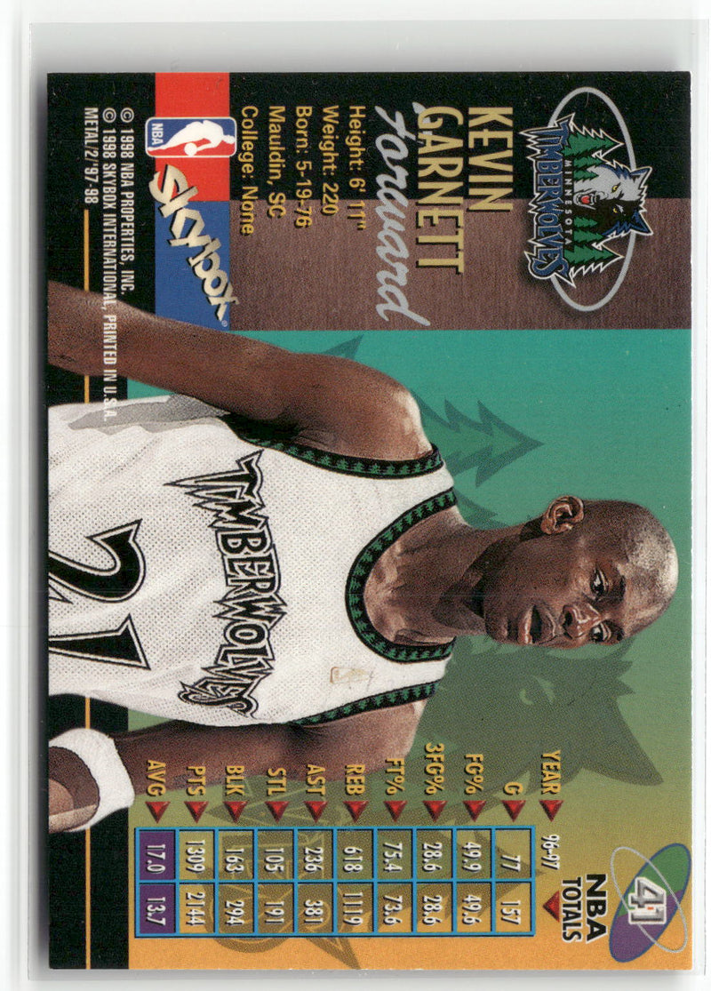 1997-98 Metal Universe Championship #41 Kevin Garnett-2
